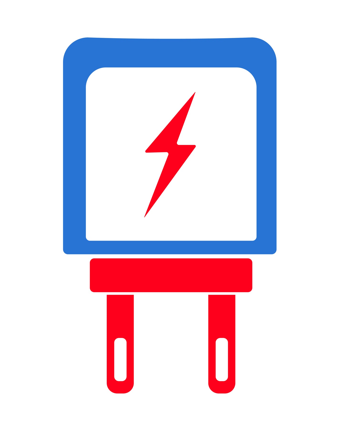 Samsung USB wall plug charger icon with lightning bolt symbol, illustrating 1AMP power output and compact design.