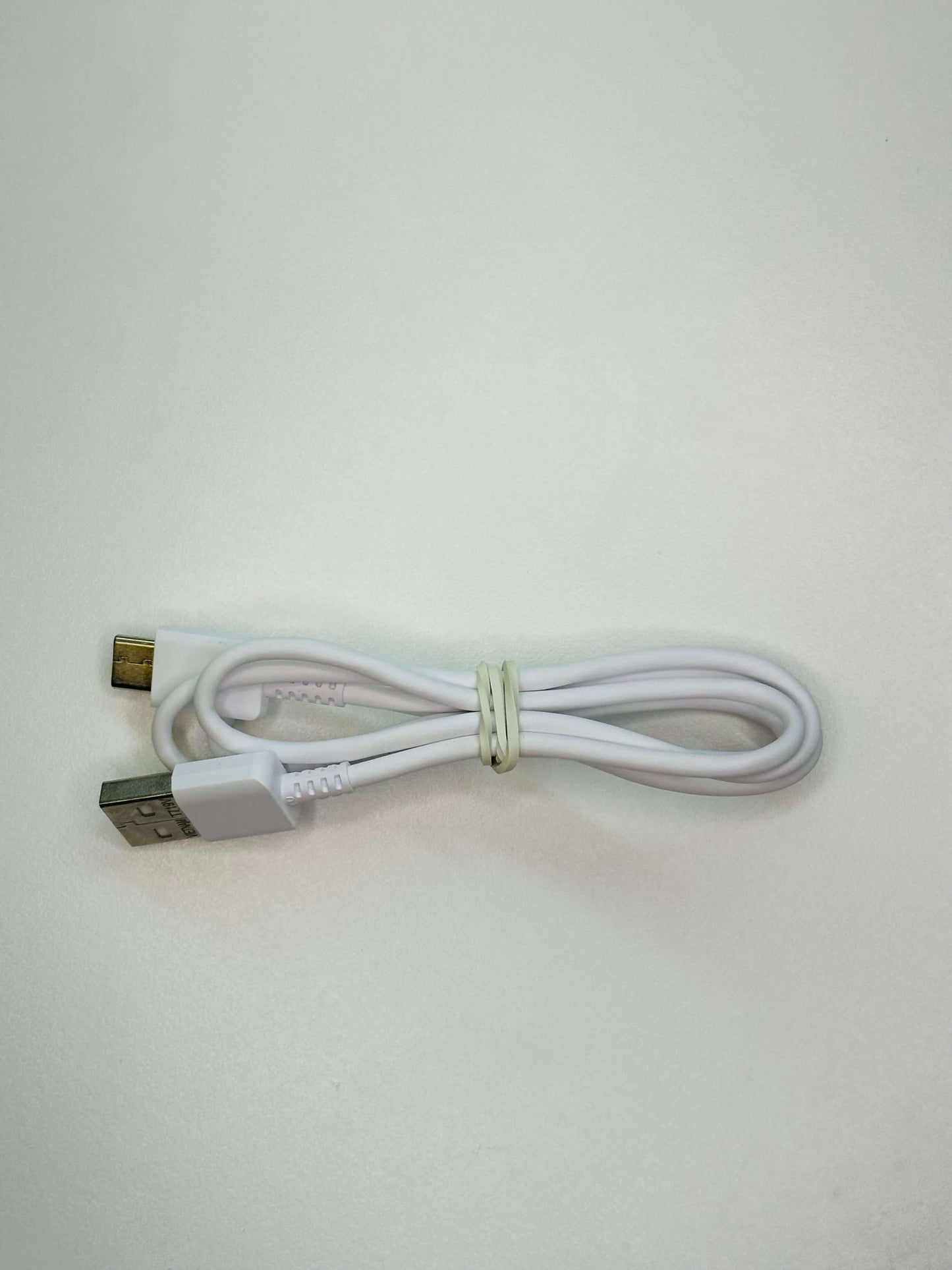 Samsung USB to Type C cable 2.5FT, white, durable design for data transfer and charging.