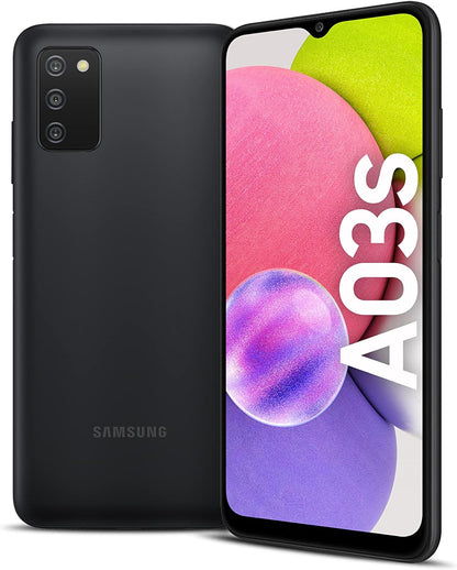 Samsung Galaxy A03s front display on desk