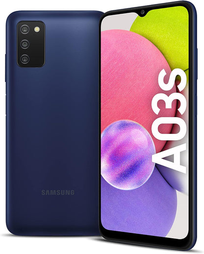 Black Samsung Galaxy A03s rear camera view