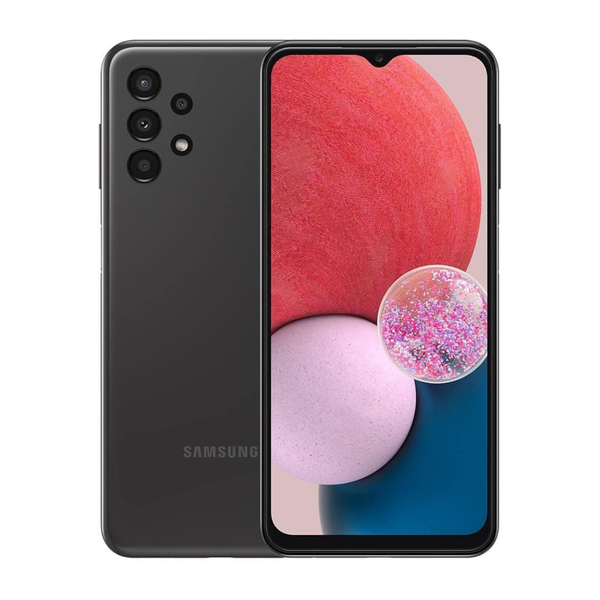 Samsung Galaxy A13 4G unlocked phone showing front and back view with vibrant display and sleek design.