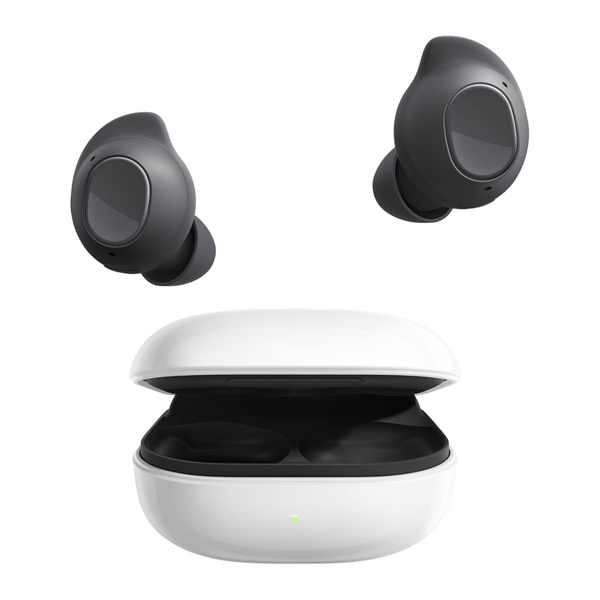 Samsung Galaxy Buds FE wireless earbuds in compact charging case