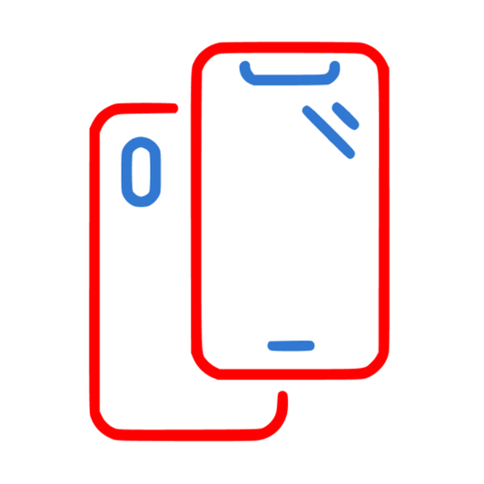 Clear protective phone case shown next to a smartphone