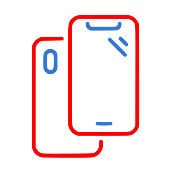 Clear protective phone case shown next to a smartphone
