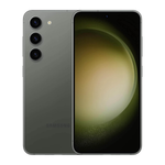 Samsung Galaxy S23 unlocked specifications, showing the device from the front and back with a sleek design.