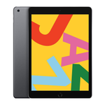 Front view of Apple iPad 7th Generation 10.2-inch tablet displaying a colorful home screen with apps.