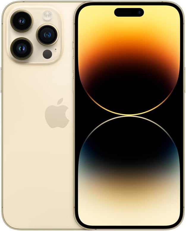 iPhone 14 Pro Unlocked in gold color, showcasing its sleek design and advanced camera features.