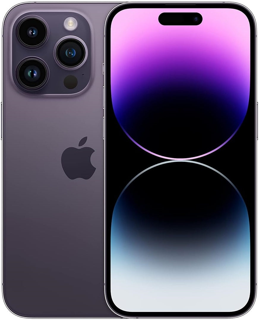 iPhone 14 Pro Unlocked in Deep Purple with Triple Camera and vibrant display