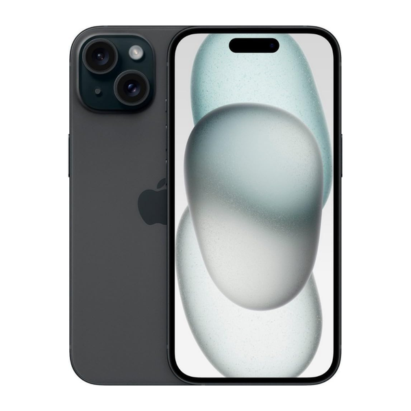 iPhone 15 Black smartphone front and back view