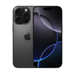 iPhone 16 Pro Black Titanium smartphone front and back view